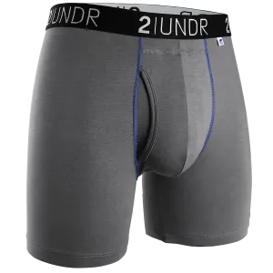 2UNDR Swing Shift 6" Boxer Brief 2U01BB.001 Grey/Blue