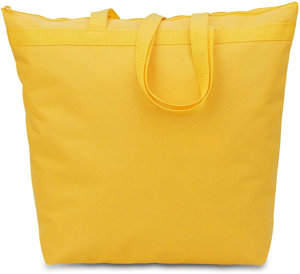 600 denier polyester large tote - golden yellow Case of 48