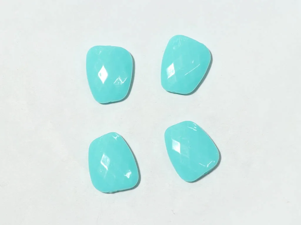 Aqua Blue Designer Uneven Plastic Beads -30x24 mm