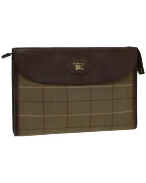 Authentic Burberrys Nova Check Canvas Clutch Bag