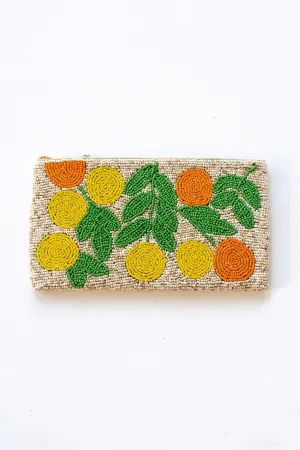 Autumn Bloom Large Beaded Clutch