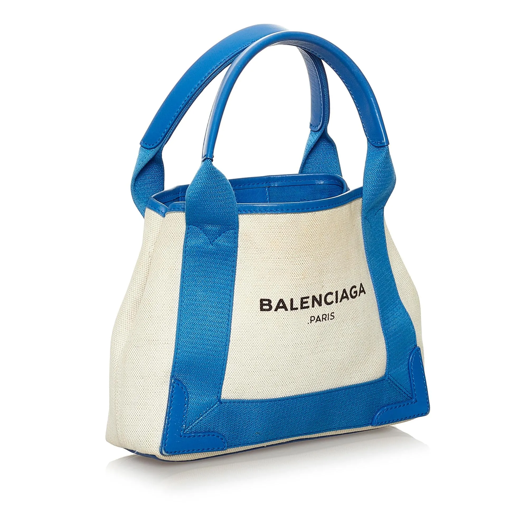 Balenciaga Navy Cabas XS Canvas Satchel (SHG-37718)