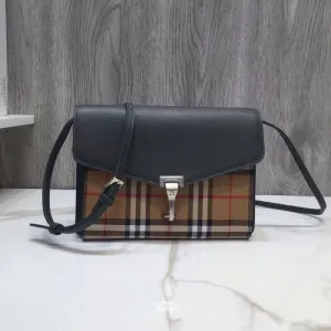 BB Small Vintage Check And Crossbody Bag Grey For Women, Women’s Bags 9in/24cm