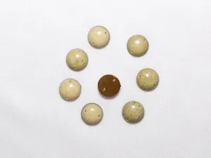 Beige  Designer Dyeable Circular Plastic Stones - 12 mm