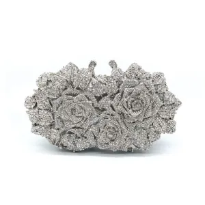 BellaRose Diamond Silver Clutch Bag