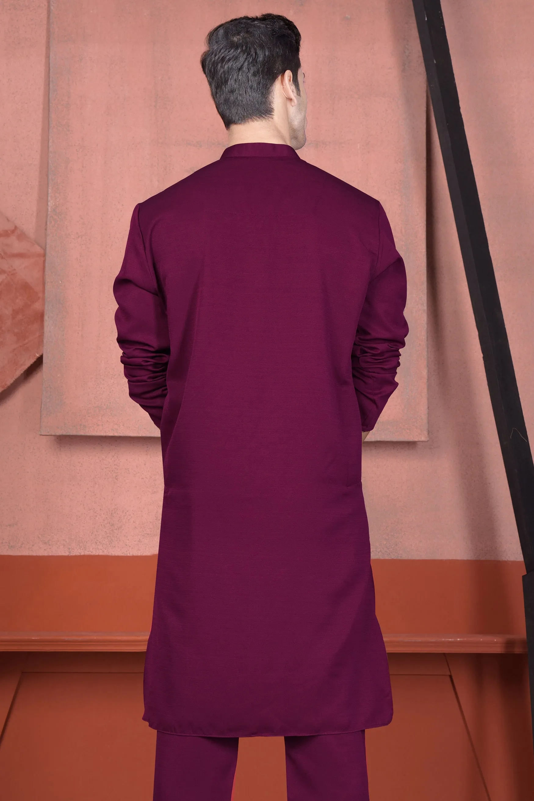 Bordeaux Wine Viscose Kurta