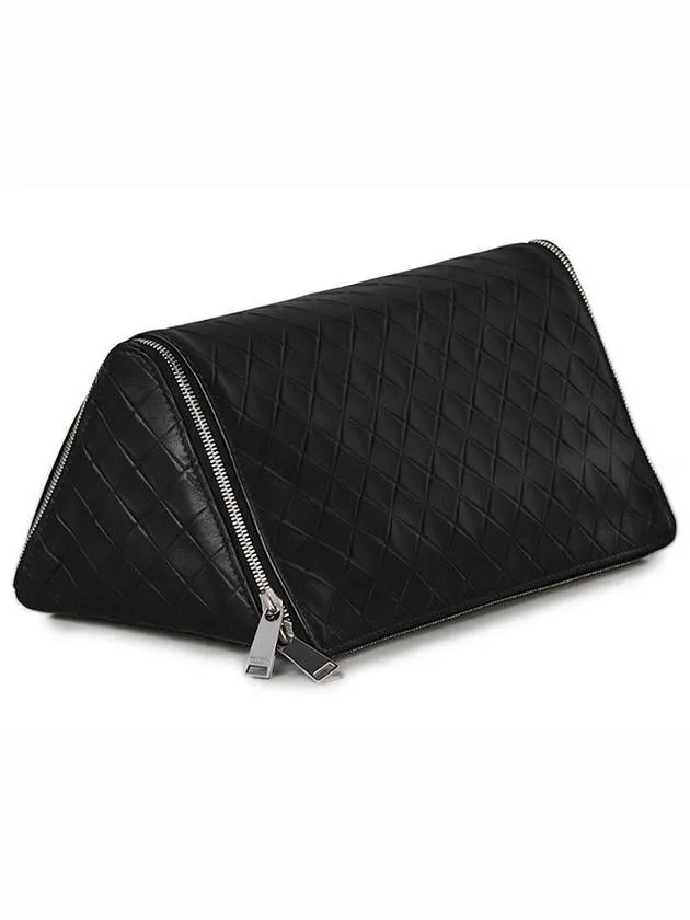 Bottega Veneta black leather clutch bag 619398