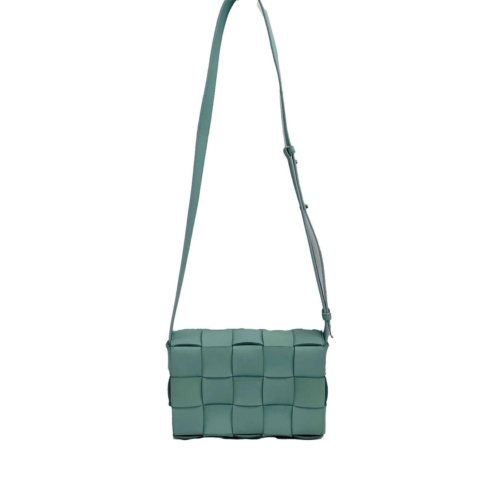 Bottega Veneta - Cassette Intrecciato Lambskin Teal Washed Shoulder Bag