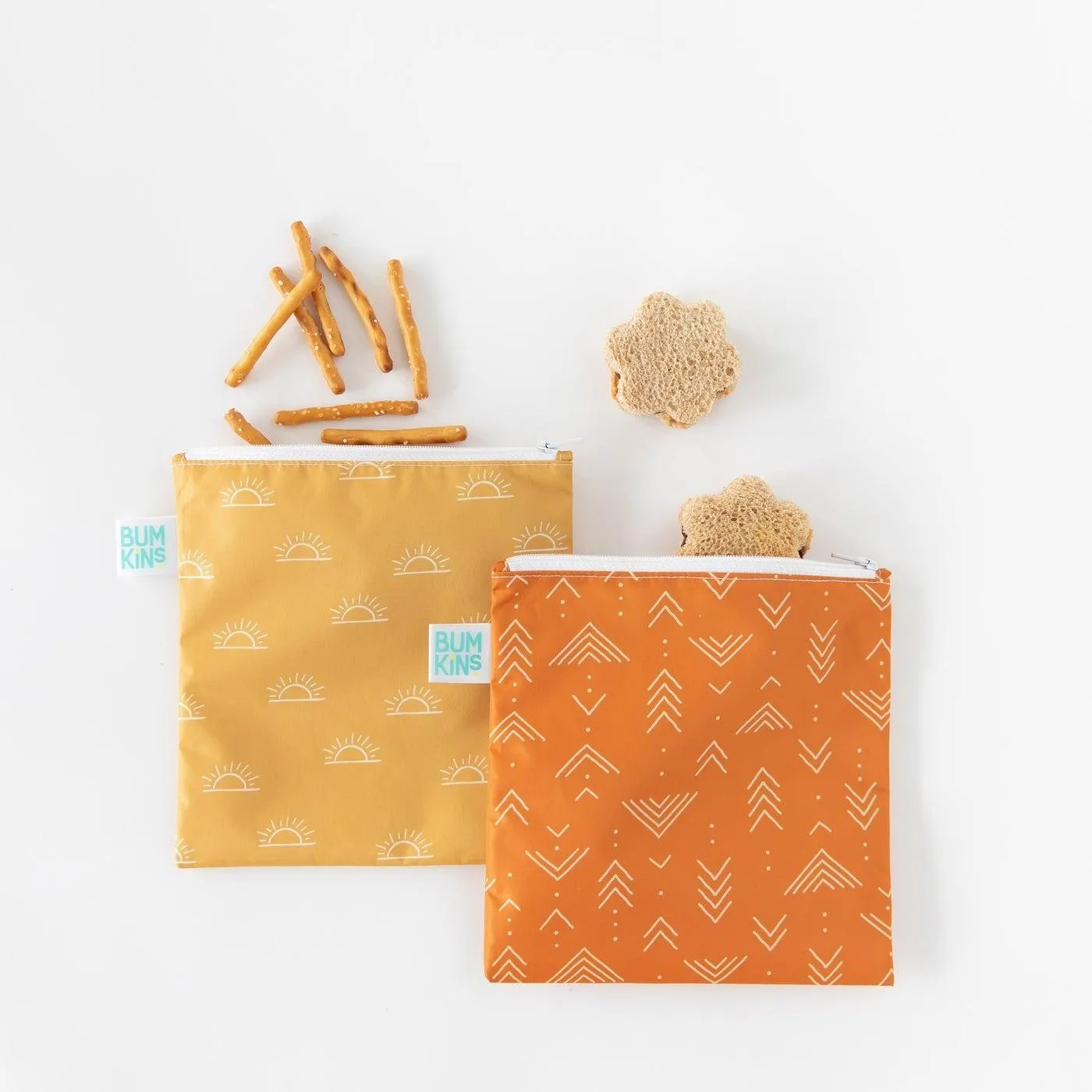 Bumkins - Reusable Snack Bag 2PK Large - Sunshine/Grounded