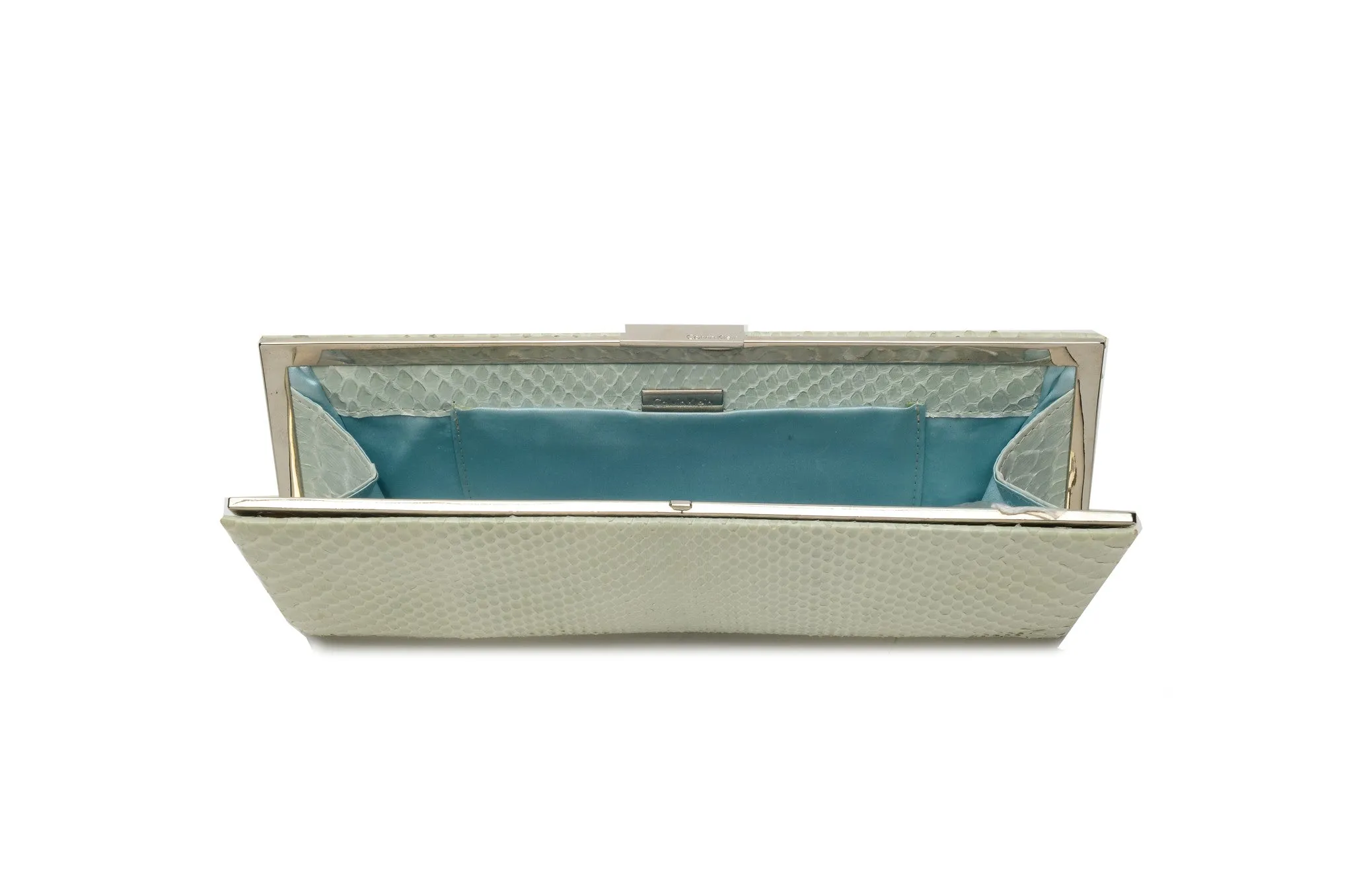 Calvin Klein - Mint Green and Blue Snakeskin Clutch