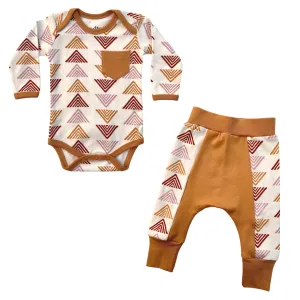 Cat & Dogma - Abstract Mountain Two-piece Baby Bodysuit & Pants Set