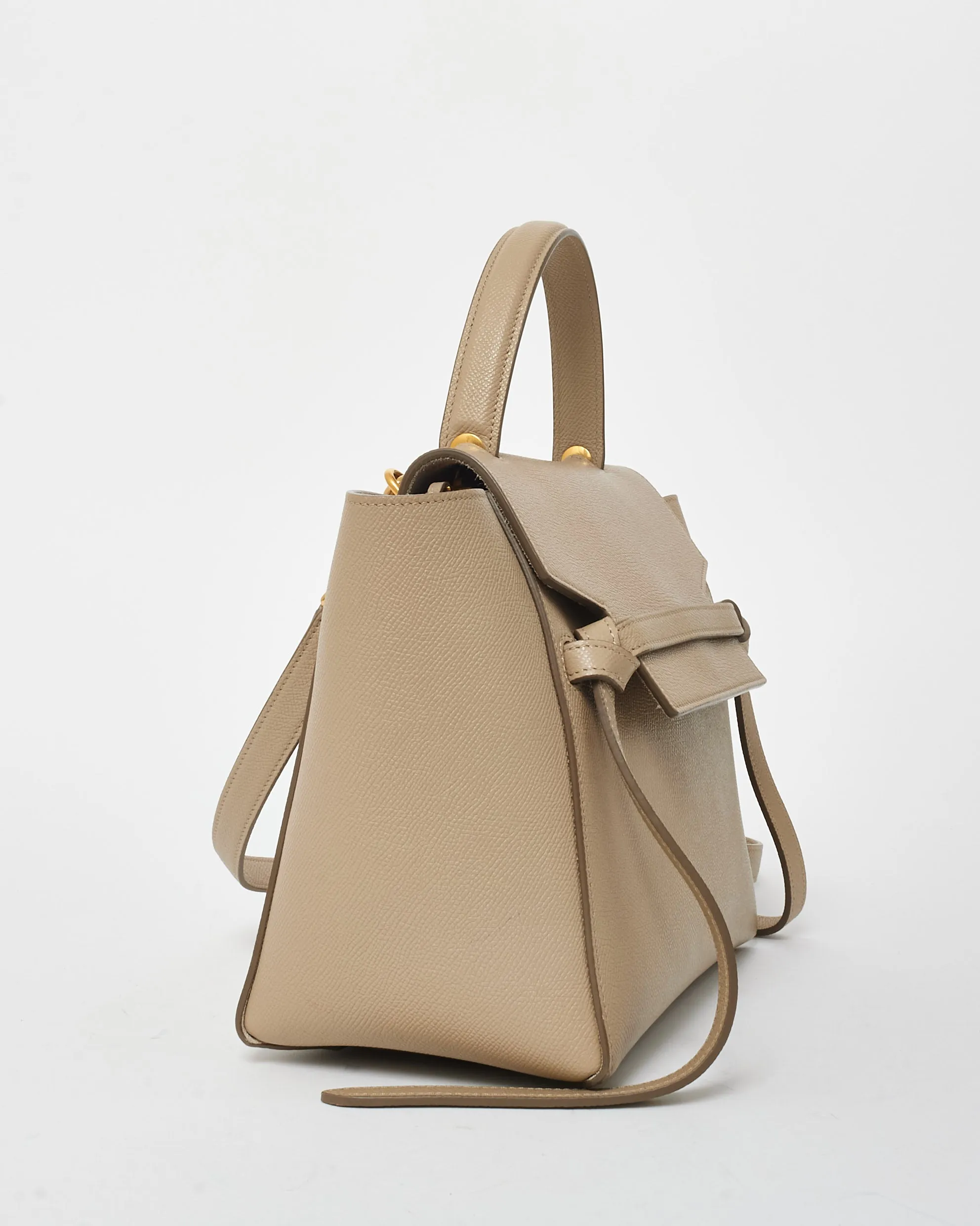 Celine Taupe/Beige Grained Leather Micro Belt Bag