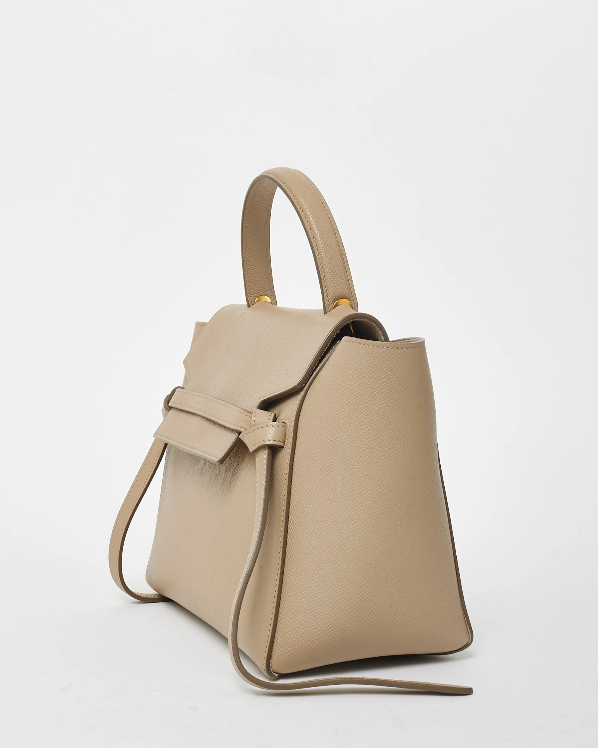 Celine Taupe/Beige Grained Leather Micro Belt Bag