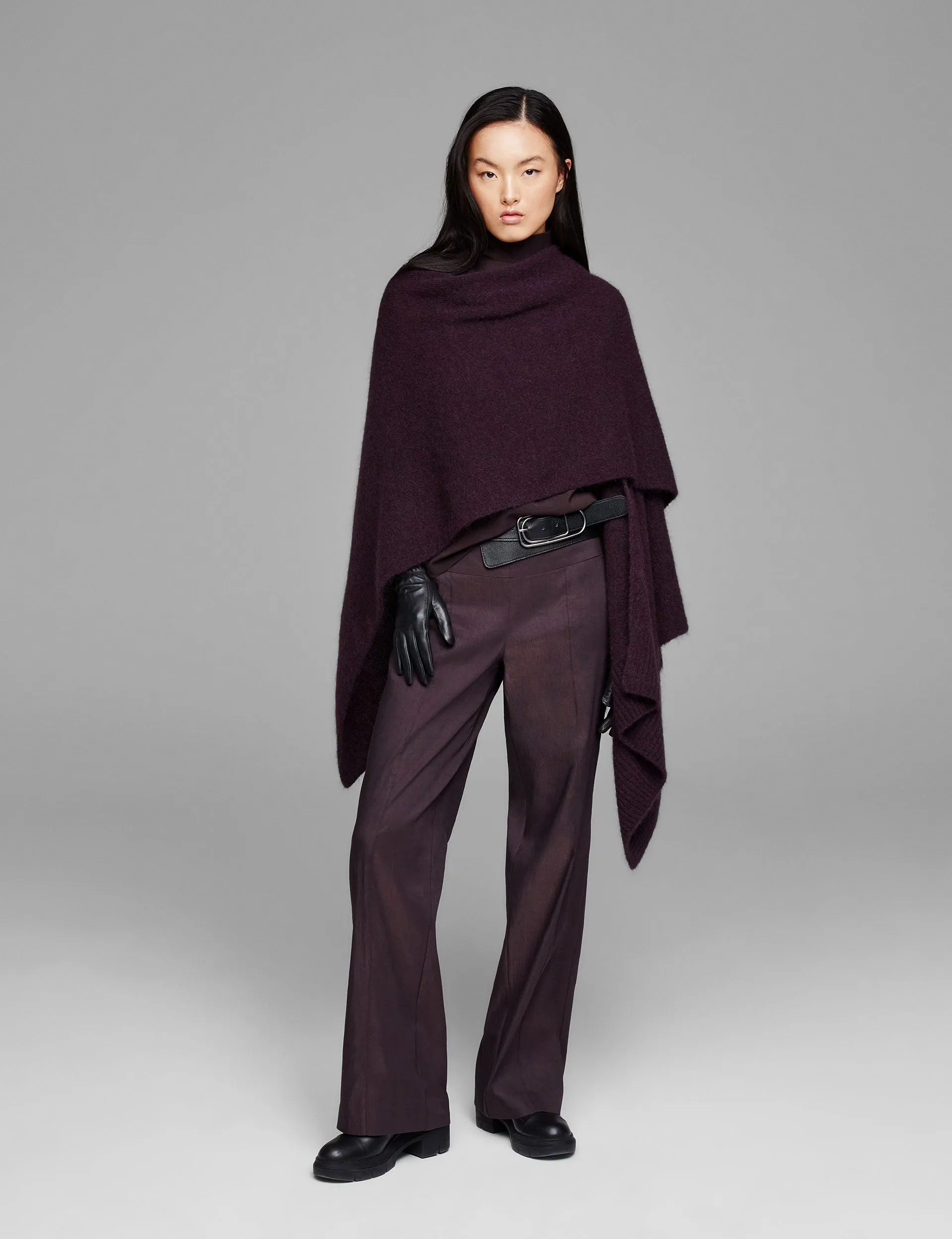 Chloe Stretch Linen Pants - Plum