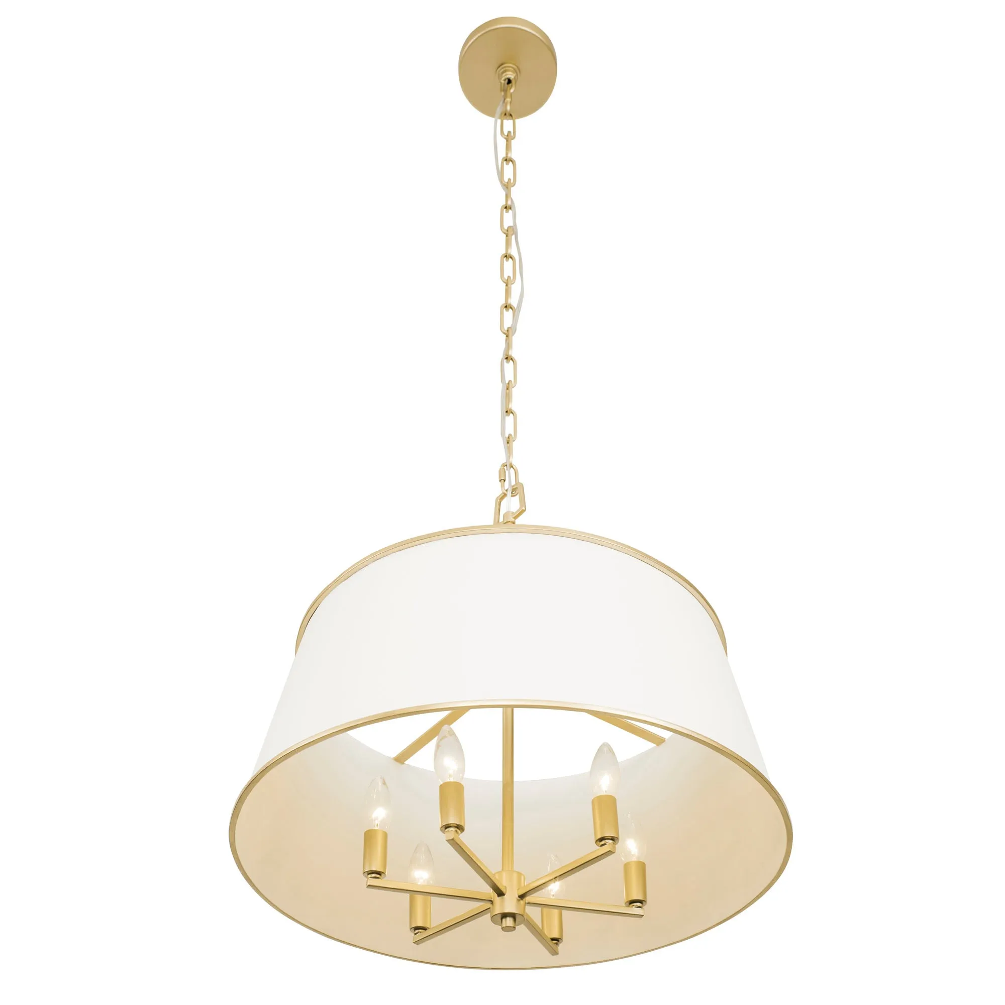 Coco 364P06MWFG 6-Light Pendant Light - Matte White/French Gold