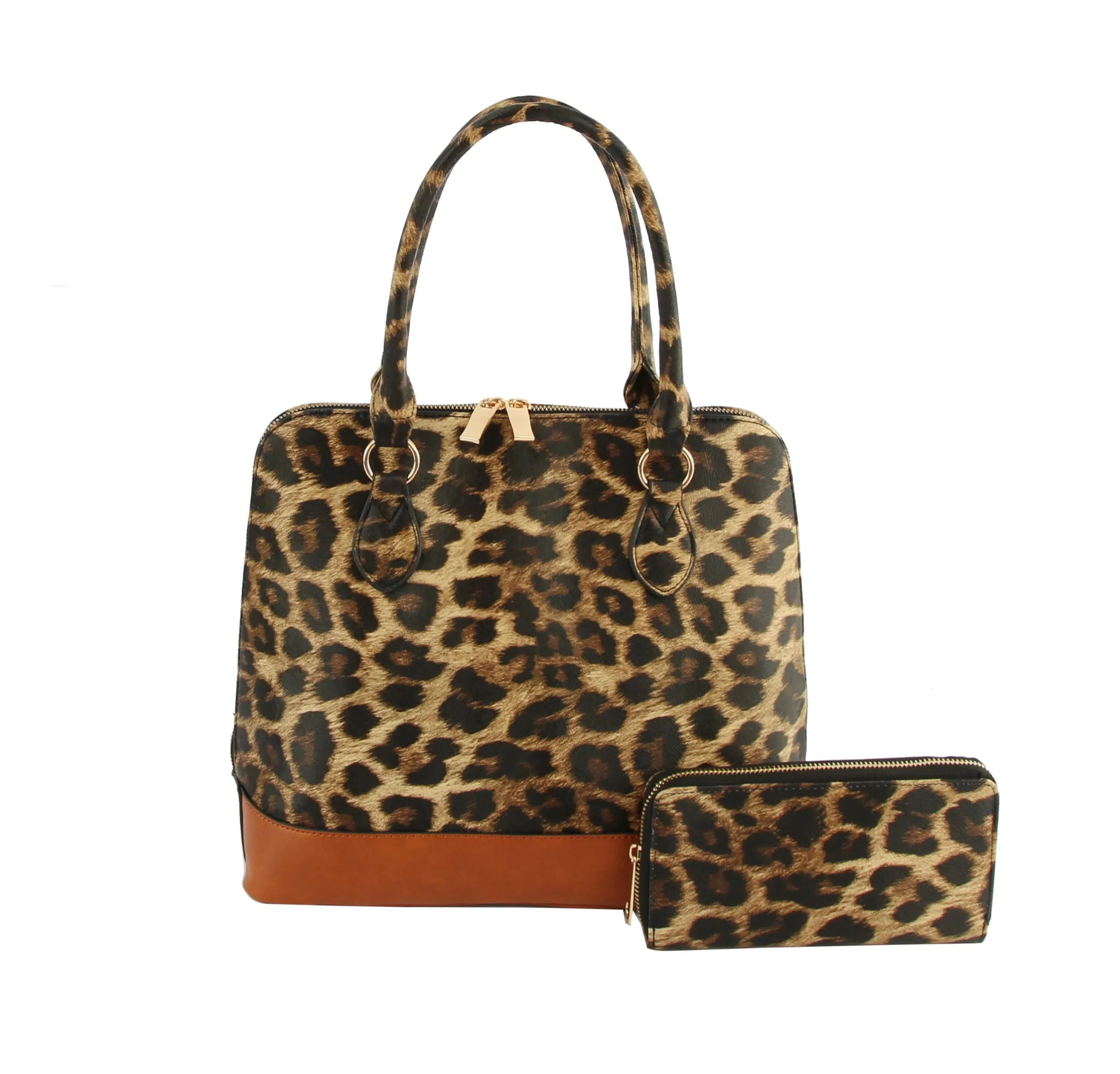 Cow Leo Print Women Satchel Top Handle Bag