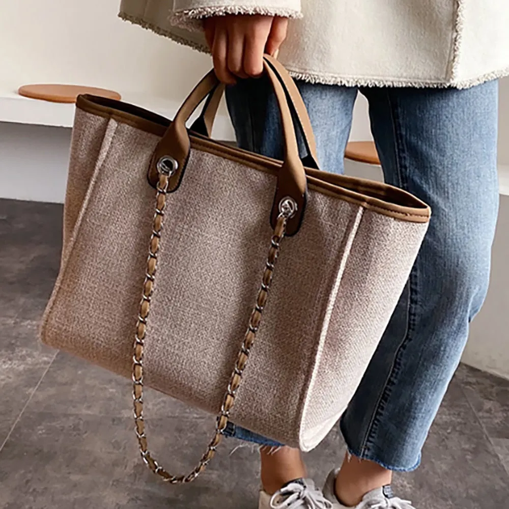 deanwangkt  Women's Casual Shoulder Bag Tote Designer Female Bag New Chain Messenger Bags Canvas Leisure Handbags Women's Bag  Trend