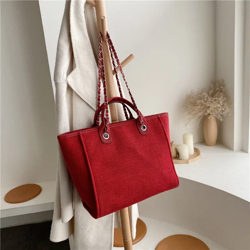 deanwangkt  Women's Casual Shoulder Bag Tote Designer Female Bag New Chain Messenger Bags Canvas Leisure Handbags Women's Bag  Trend