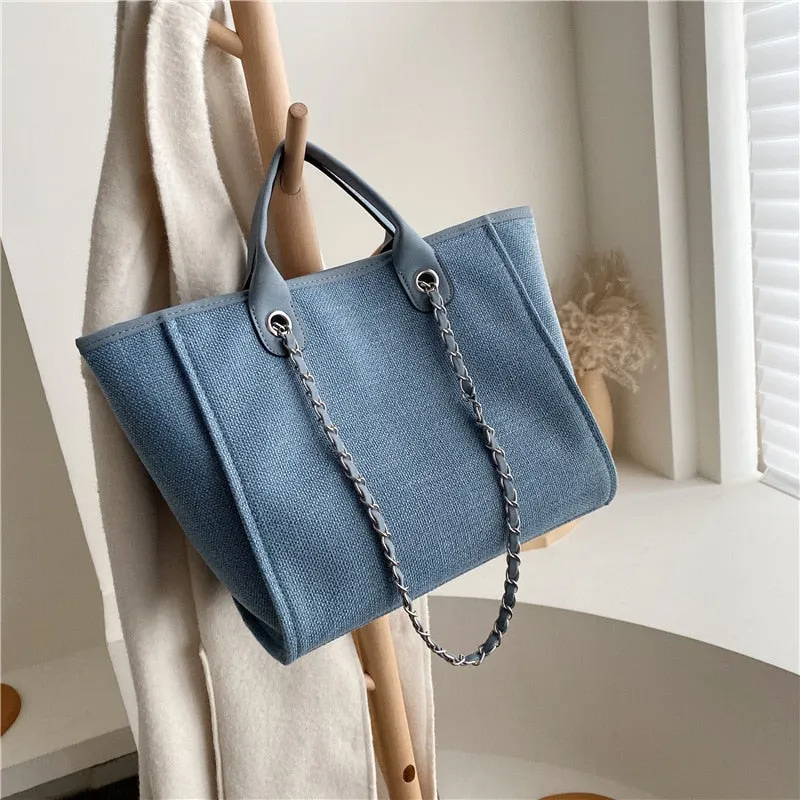 deanwangkt  Women's Casual Shoulder Bag Tote Designer Female Bag New Chain Messenger Bags Canvas Leisure Handbags Women's Bag  Trend