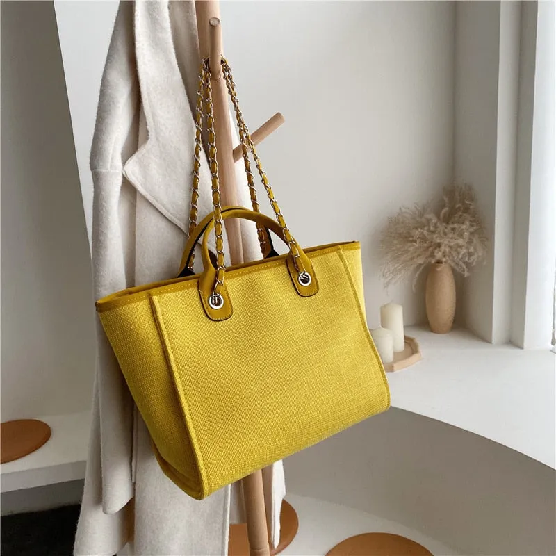 deanwangkt  Women's Casual Shoulder Bag Tote Designer Female Bag New Chain Messenger Bags Canvas Leisure Handbags Women's Bag  Trend