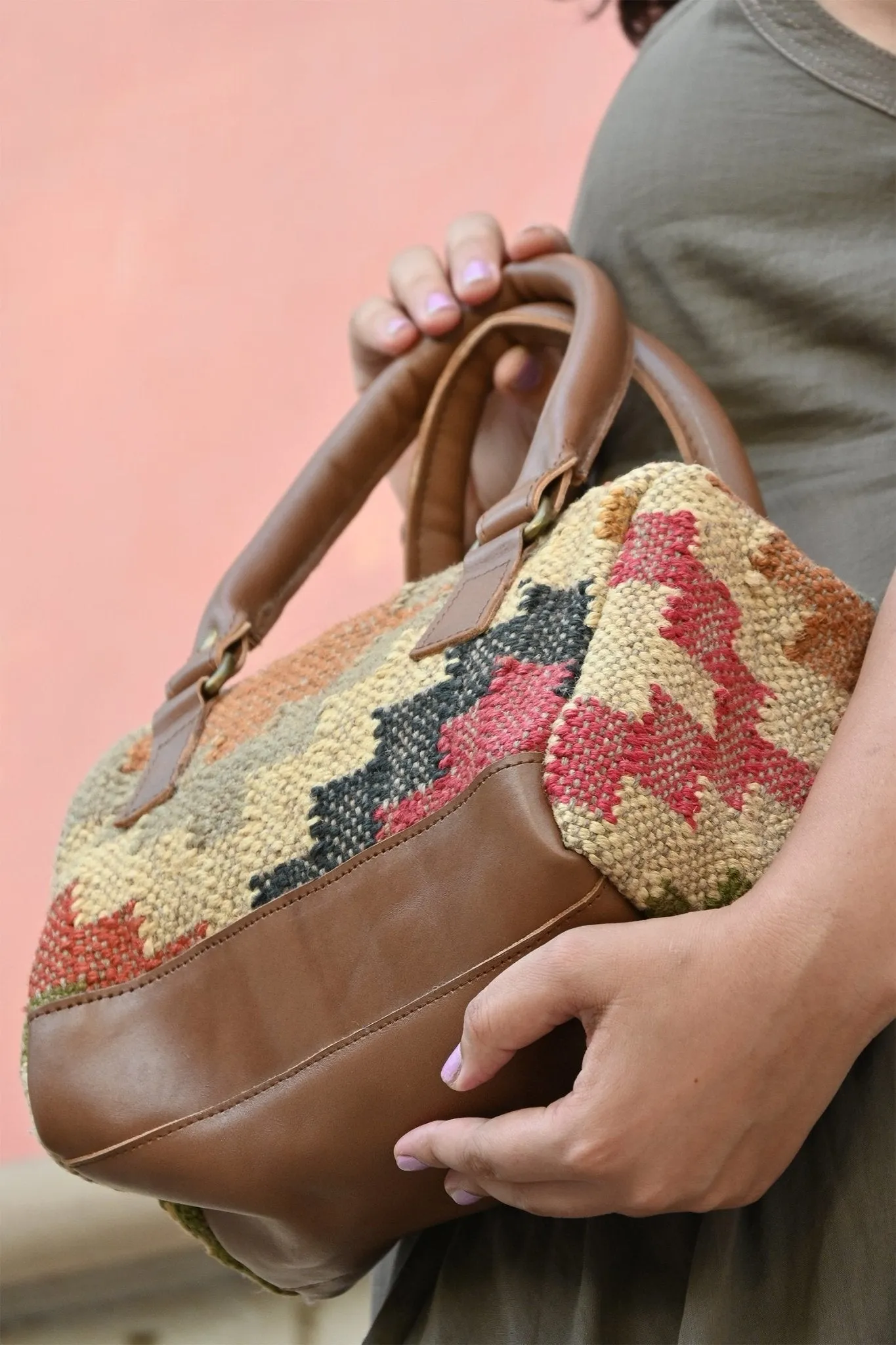 DIGILENT - KILIM & LEATHER DUFFLE BAG