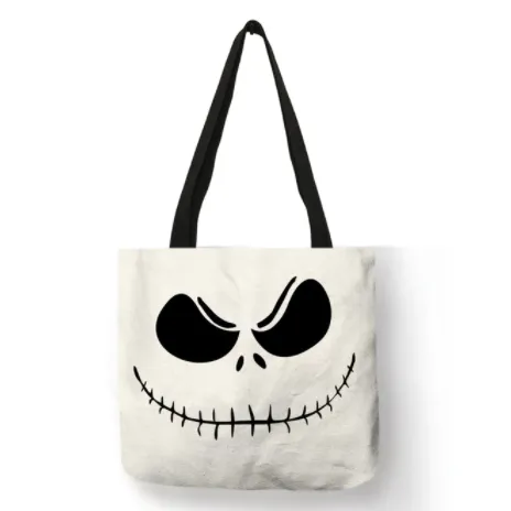 Eco Linen Crane Skull Tattoo Art Tote Shopping/Storage Bag