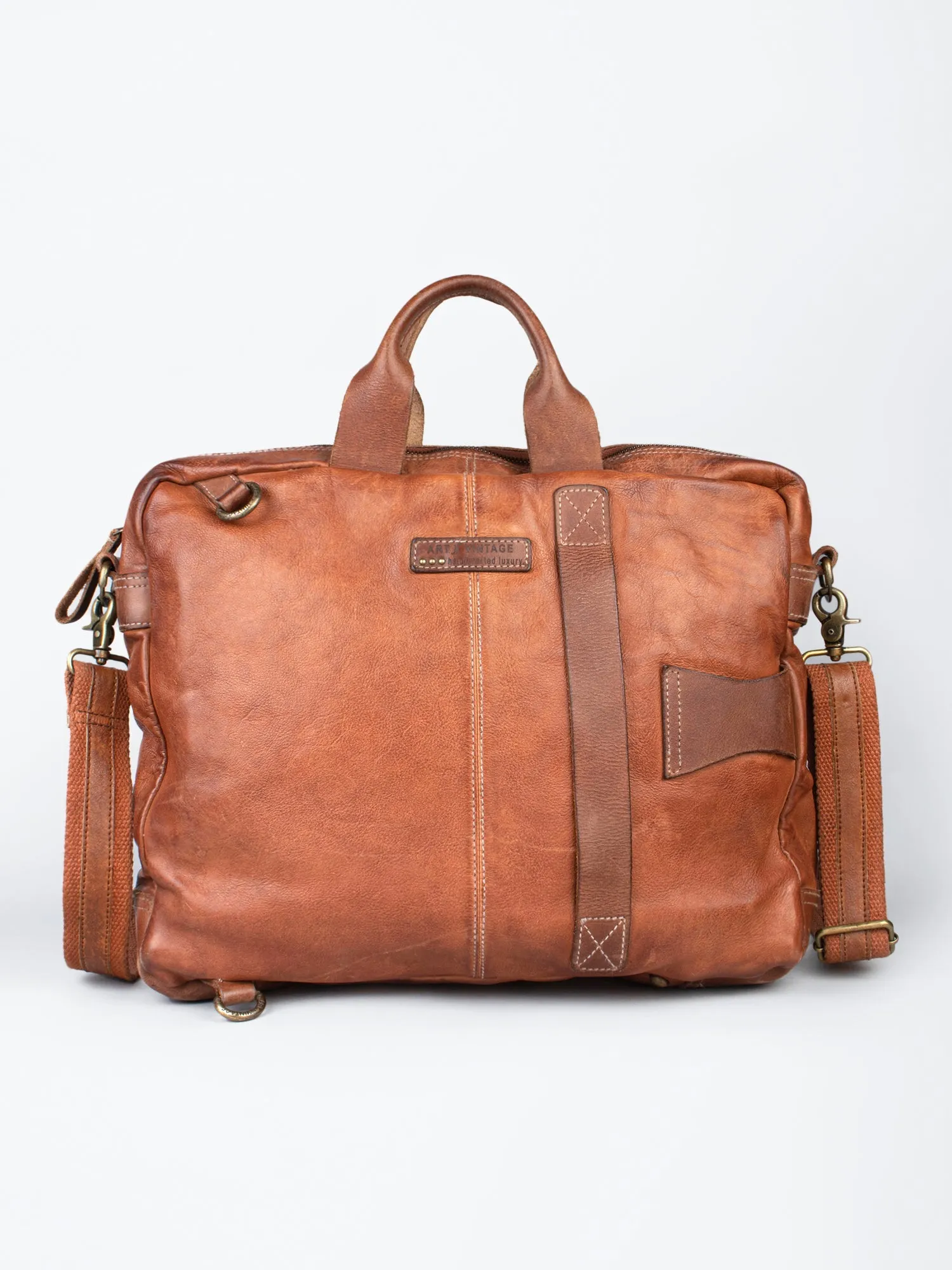 Enfield: Cognac Vintage Leather Men's Laptop Bag