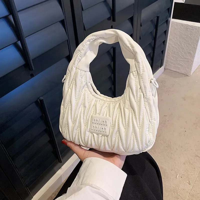 Exquisite Small Quilted Hobo Bag