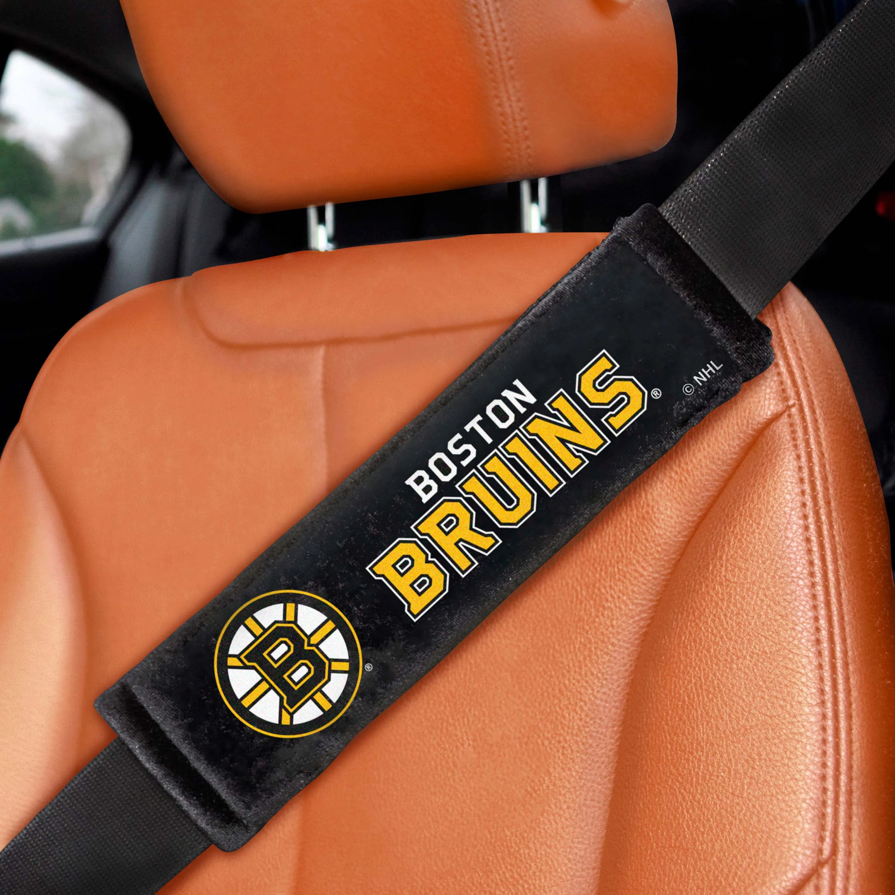 Fanmats Boston Bruins Embroidered Seatbelt Pad - 2 Pieces