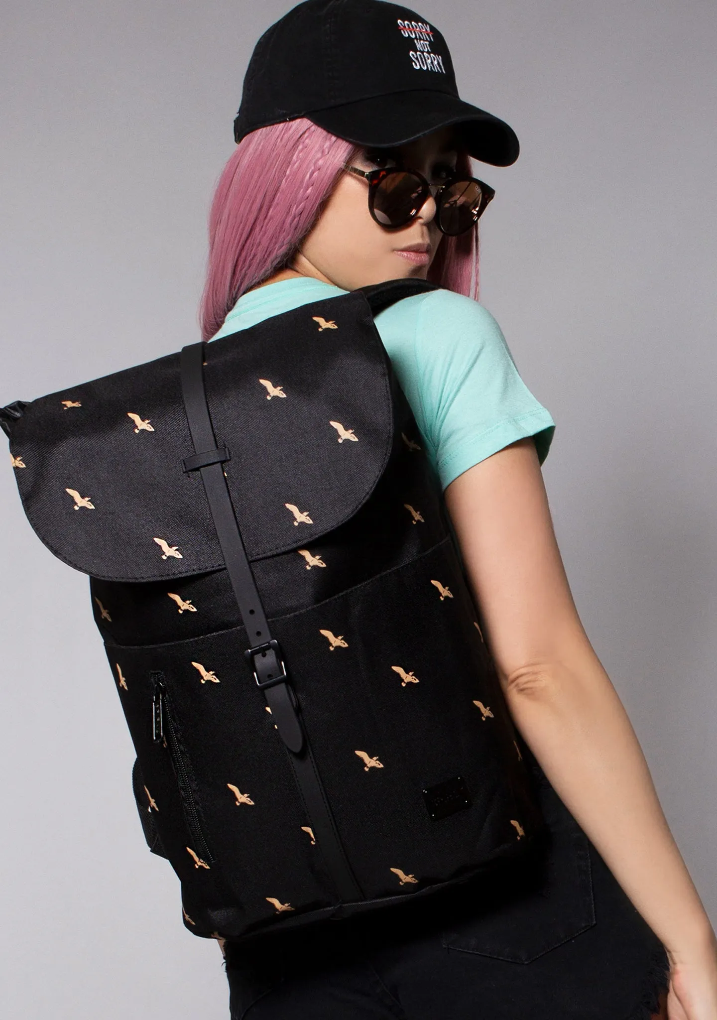 Golden Raven Festival Backpack in Black