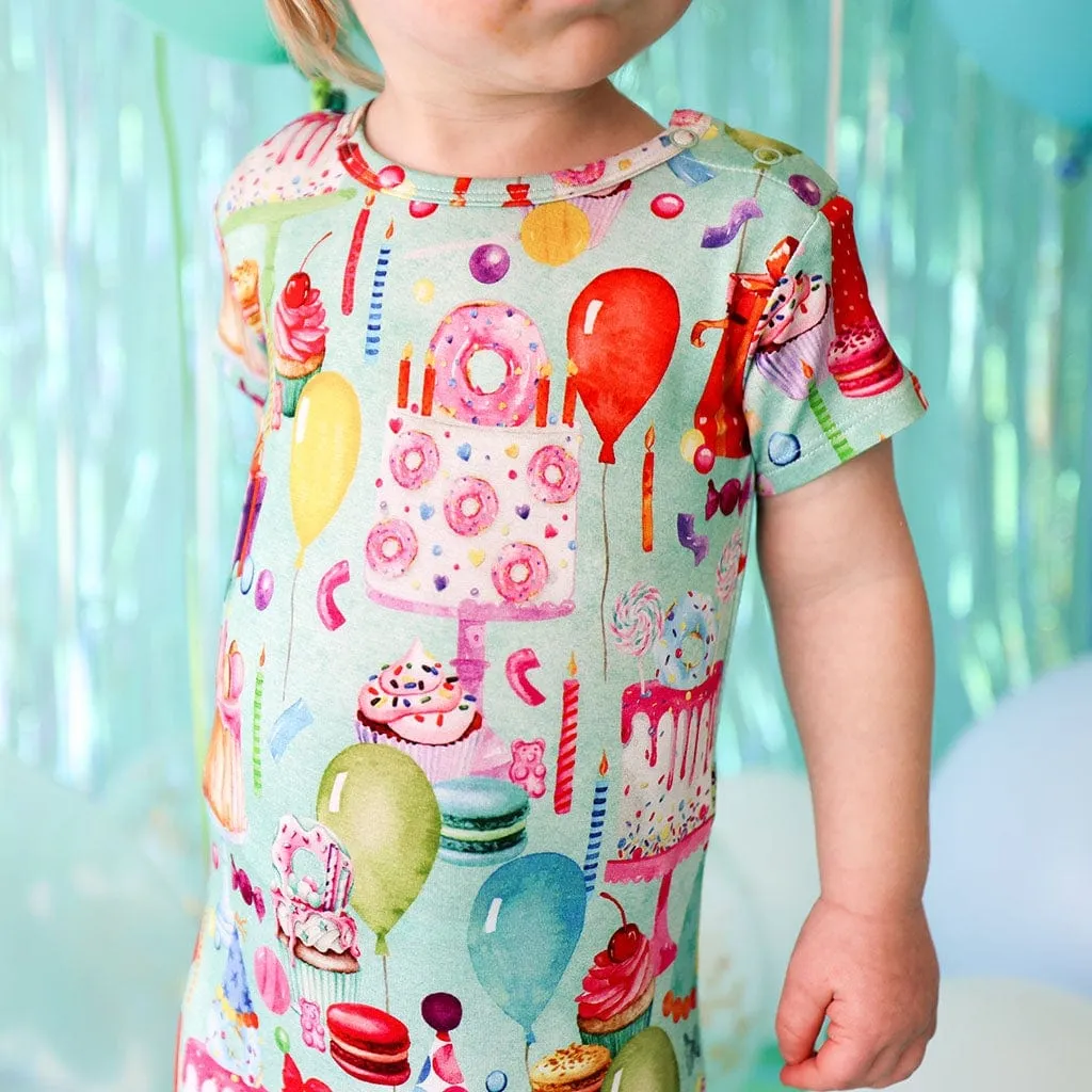 Happy Birthday Short Sleeve Romper