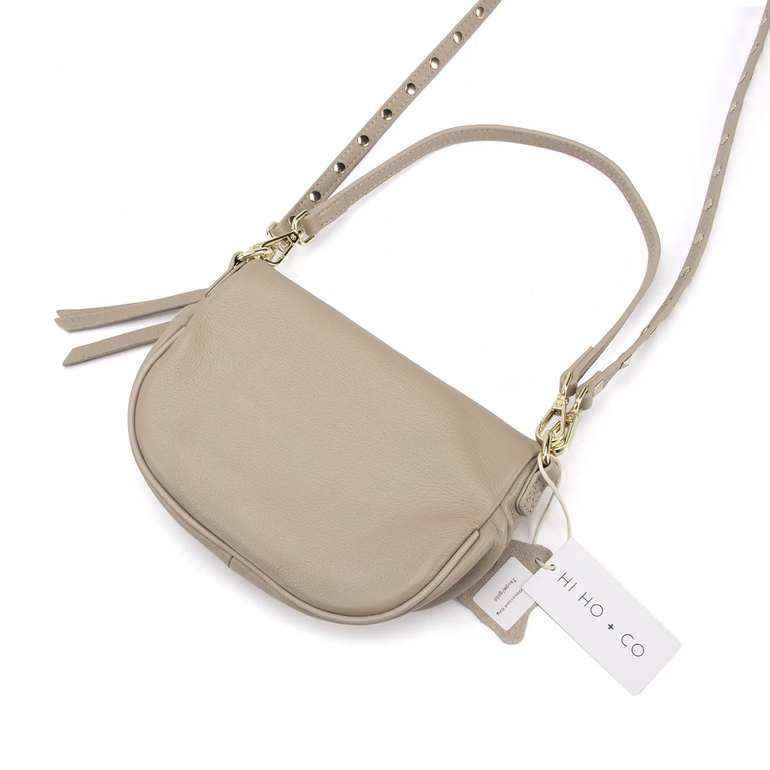 Hi Ho & Co Mini Rocker Bag Taupe/Gold