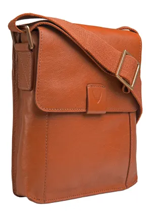 Hidesign Aiden Small Leather Messenger Cross Body Bag Tan