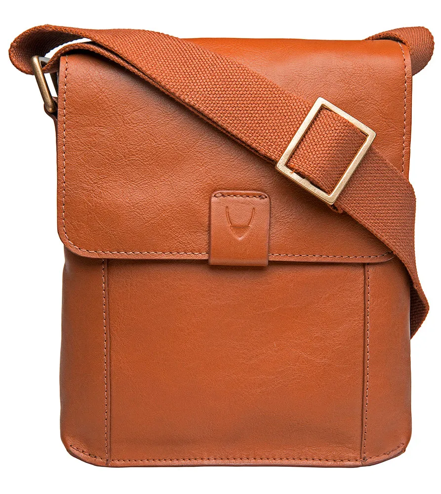 Hidesign Aiden Small Leather Messenger Cross Body Bag Tan