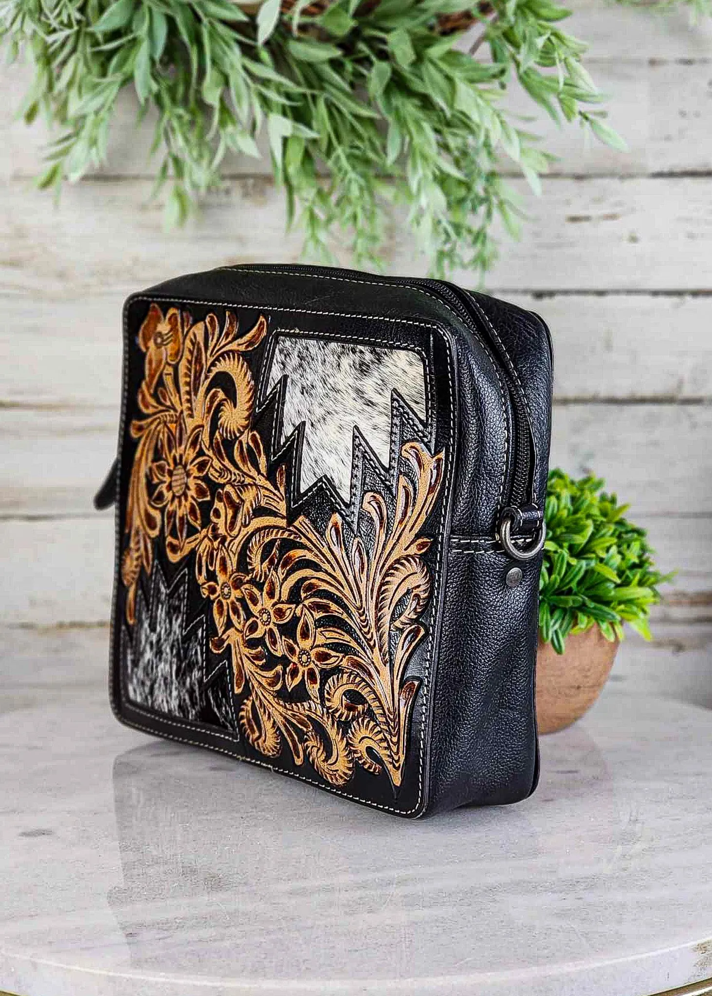 High Mesa Hand Tooled Crossbody Bag