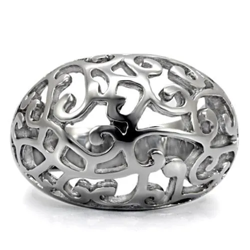 High polished (no plating) Stainless Steel Ring with No Stone for Women Style TK055