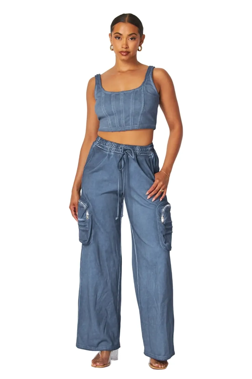 Hot & Delicious Women's Gloria Dirty Wash Crop Top