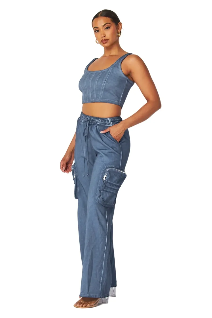 Hot & Delicious Women's Gloria Dirty Wash Crop Top