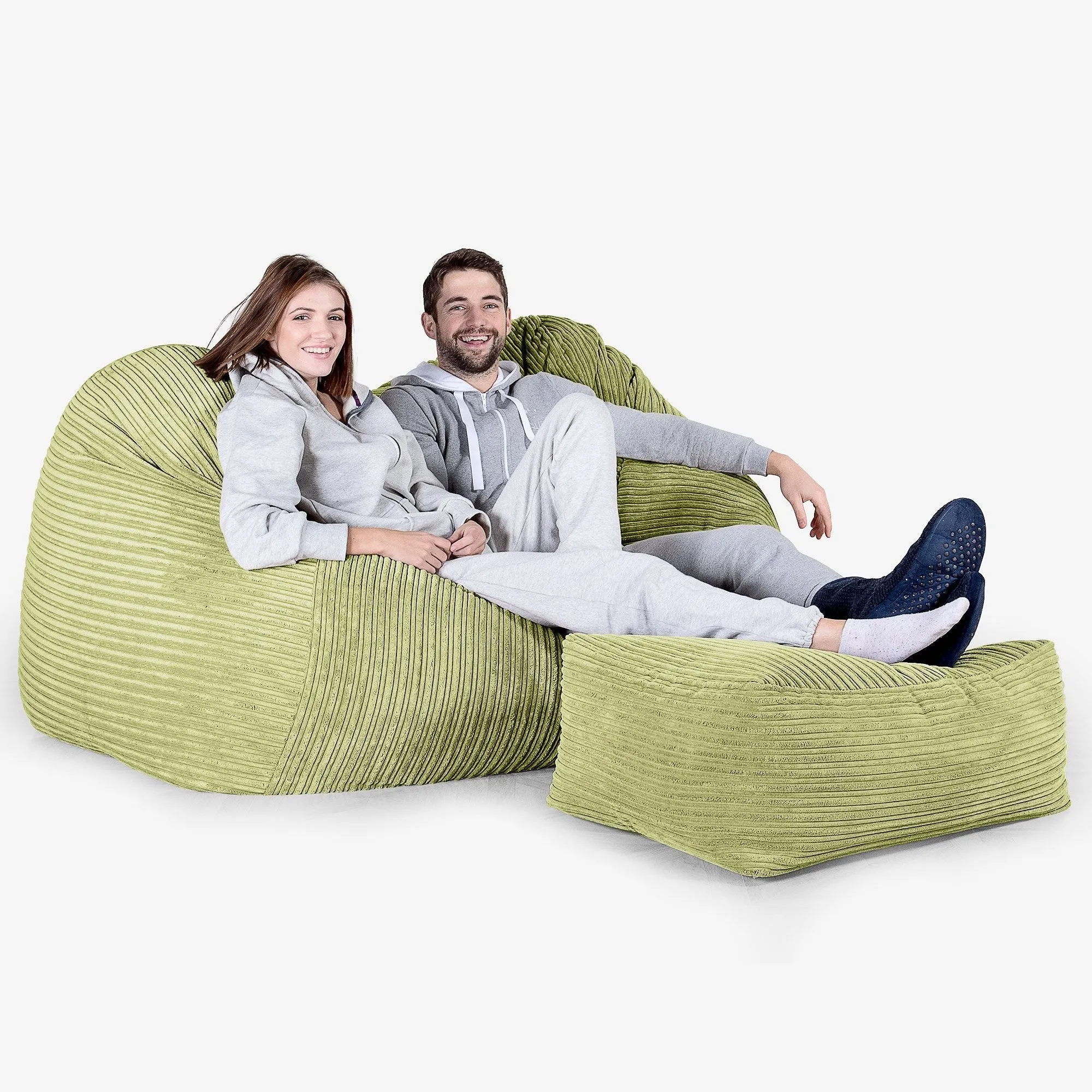 Huge Bean Bag Sofa - Cord Lime Green