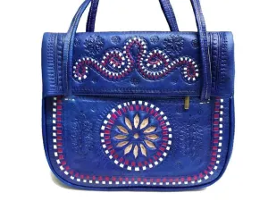 Jeblia Leather Tote Bag - Blue