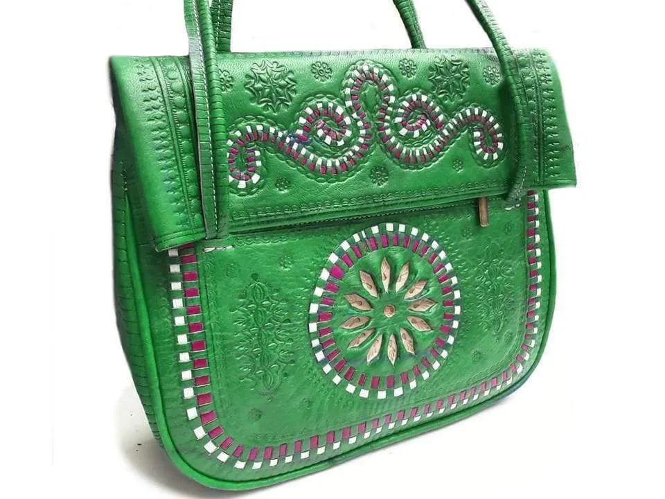 Jeblia Leather Tote Bag - Green