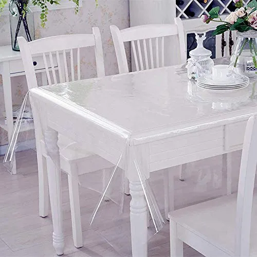 Kuber Industries Dining Table Cover 6 Seater|Transparent Dining Table Cover