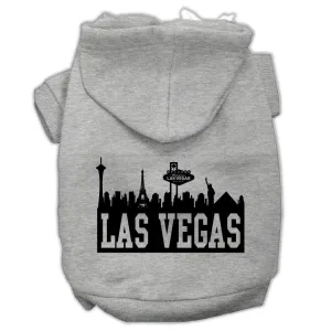 Las Vegas Skyline Screen Print Pet Hoodies Grey Size Xs (8)