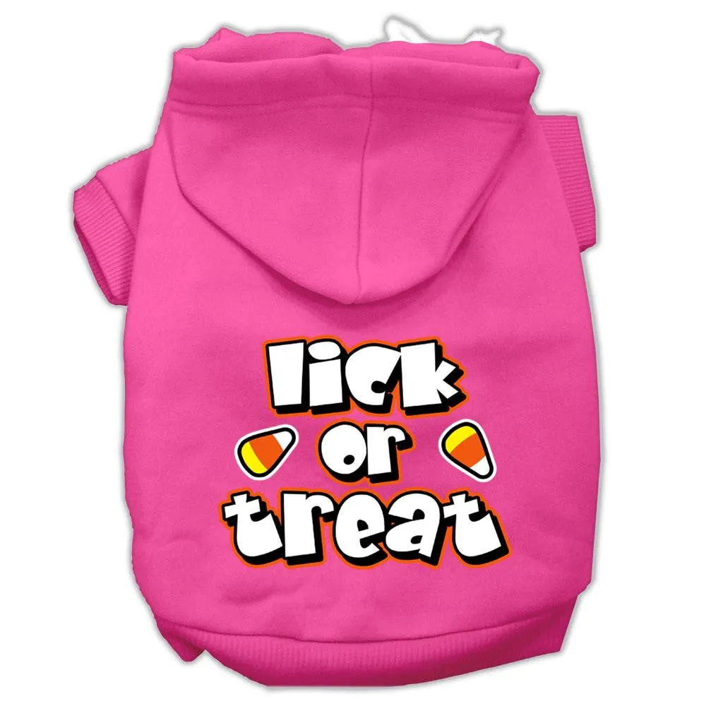 Lick Or Treat Screen Print Pet Hoodies Bright Pink Size S (10)