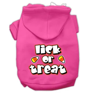 Lick Or Treat Screen Print Pet Hoodies Bright Pink Size S (10)