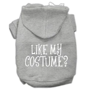 Like My Costume? Screen Print Pet Hoodies Grey Size M (12)