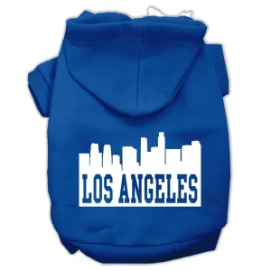 Los Angeles Skyline Screen Print Pet Hoodies Blue Size XXL (18)