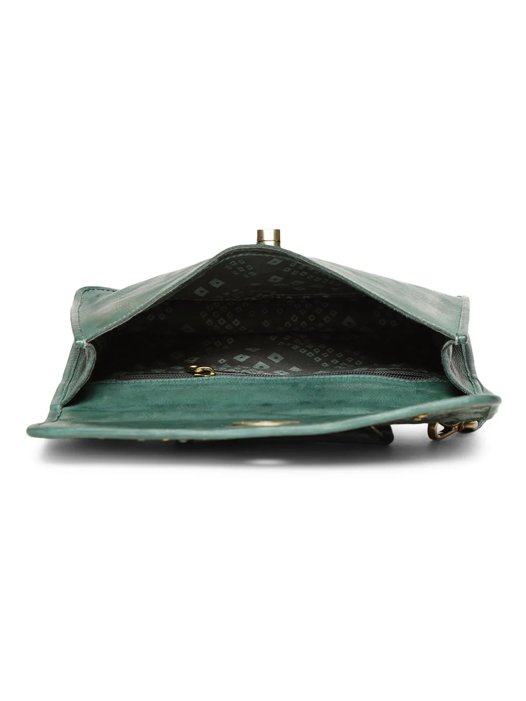 LUMINOSA: Emerald Green Leather Crossbody Bag by Art N Vintage