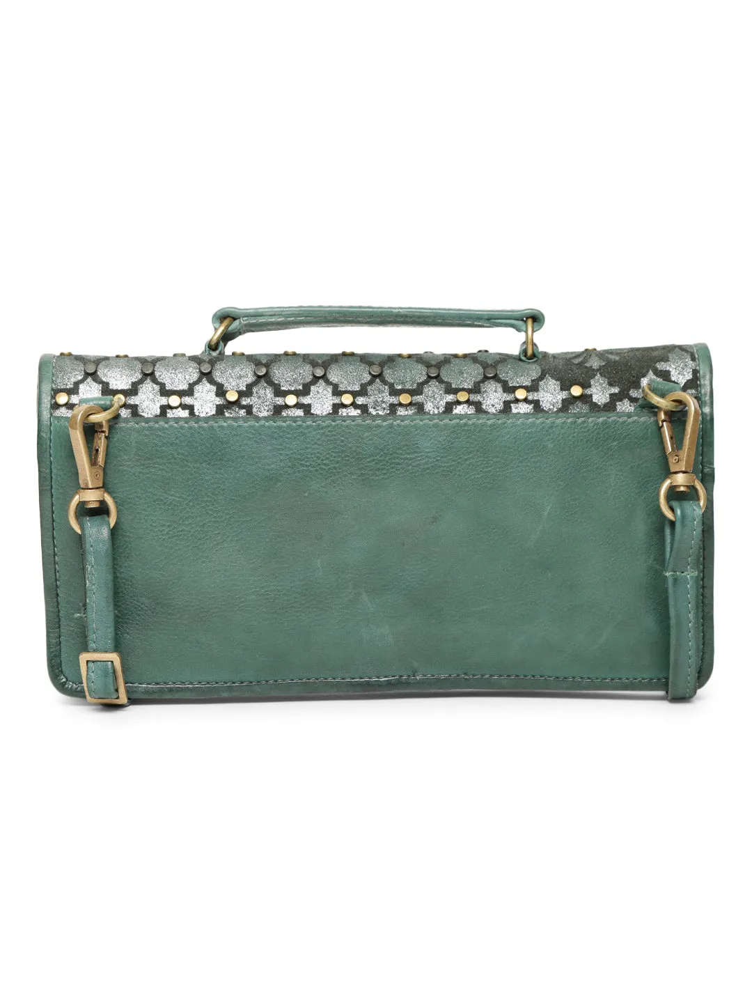 LUMINOSA: Emerald Green Leather Crossbody Bag by Art N Vintage