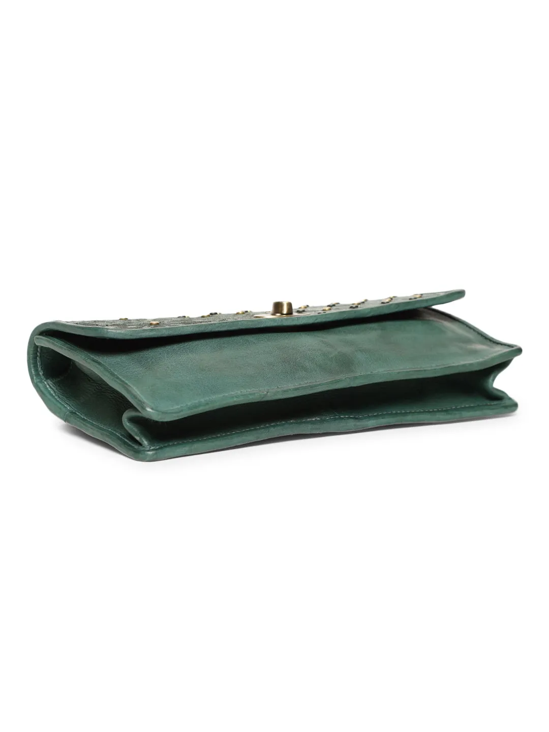 LUMINOSA: Emerald Green Leather Crossbody Bag by Art N Vintage